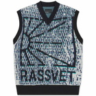 PACCBET Men's Mesh Camo Knitted Vest in Black