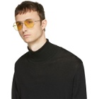 Oliver Peoples Silver and Yellow Rockmore Aviator Sunglasses