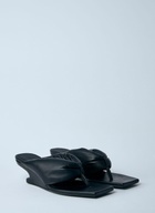 Rick Owens Leather Thong Wedge Sandals