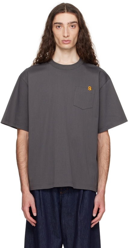 Photo: sacai Gray 'S' Cotton Jersey T-shirt