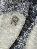 Falke - Lodge Homepad Faux Leather-Trimmed Cotton-Blend Socks - Gray