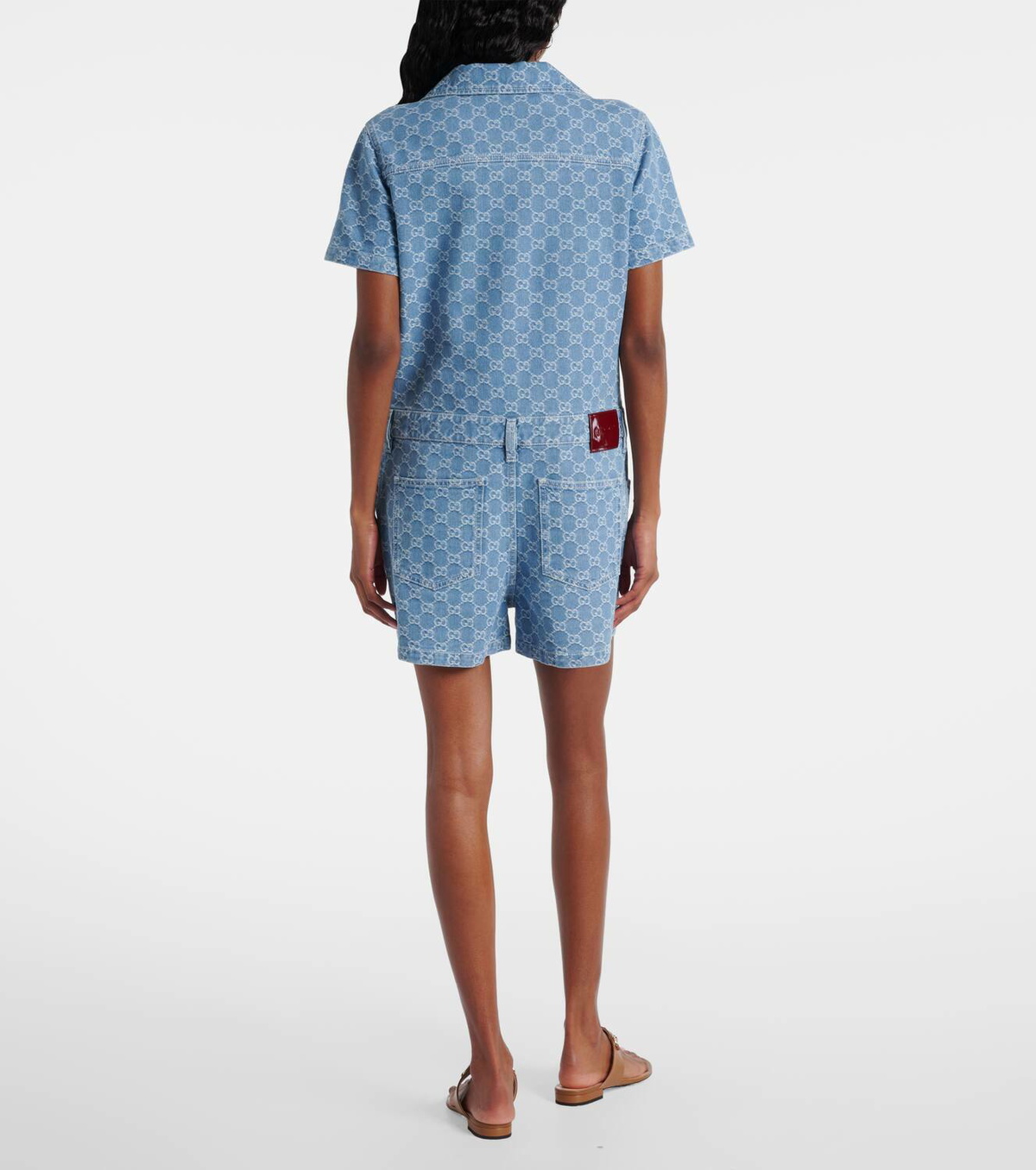 Gucci GG denim jacquard romper