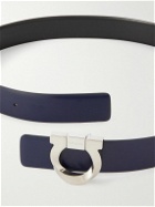 FERRAGAMO - 3.5cm Gancini Reversible Leather Belt - Blue