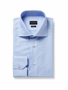 Zegna - Light-Blue Trofeo Slim-Fit Cutaway-Collar Cotton-Poplin Shirt - Blue