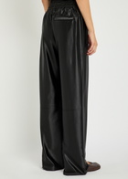 Alexanderwang.t Relaxed Logo-embroidered Satin Track Pants Black