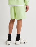 Y-3 - Wide-Leg Logo-Print Cotton-Jersey Drawstring Shorts - Green