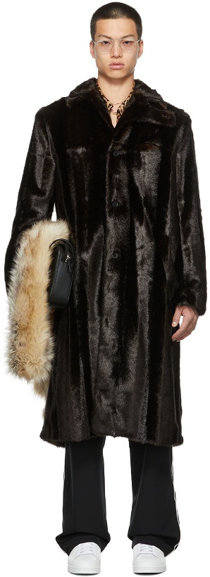 Photo: Commission SSENSE Exclusive Faux-Fur Curved Flap Coat