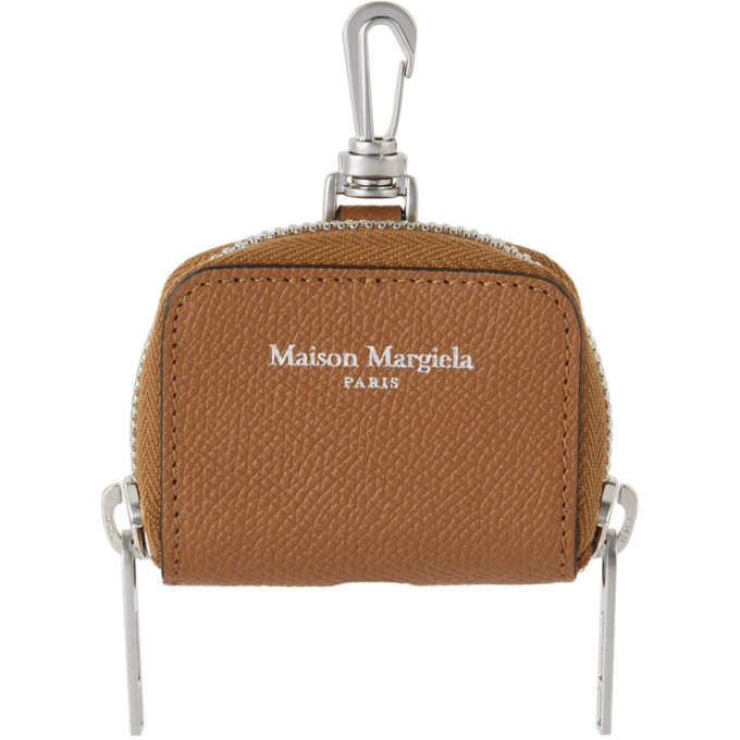 Maison Margiela Tan Leather Logo AirPods Pro Case Maison Margiela