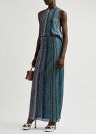 Missoni Striped Embellished Metallic-knit Maxi Skirt Multicoloured