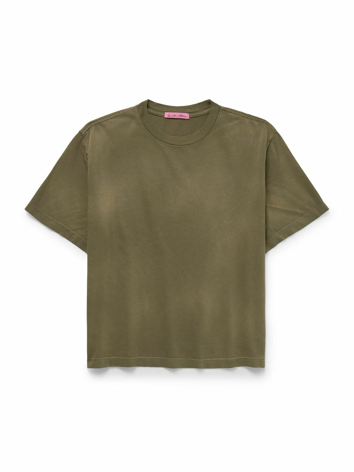 The Elder Statesman - Sunbleached Cotton and Cashmere-Blend Jersey T-Shirt - Green