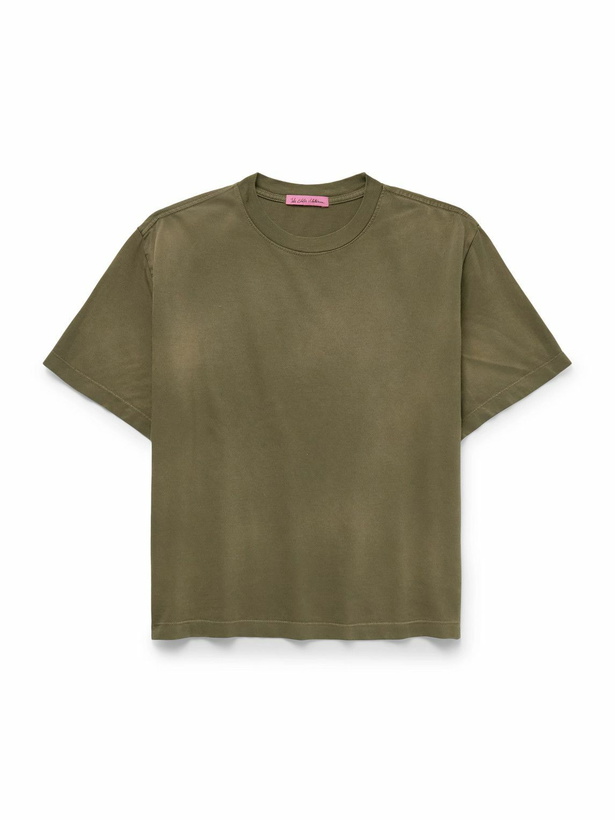 Photo: The Elder Statesman - Sunbleached Cotton and Cashmere-Blend Jersey T-Shirt - Green