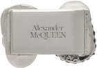 Alexander McQueen Silver Pavé Twin Skull Sneaker Charm