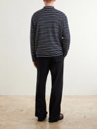 The Elder Statesman - Striped Cashmere Polo Shirt - Blue
