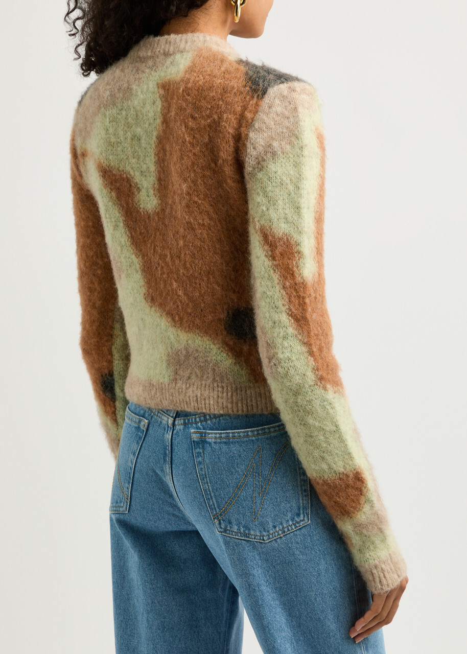 Nanushka Fanni Patterned Brushed-knit Jumper Multicoloured