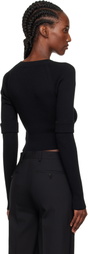Y's Black Double Sleeve Short Cardigan