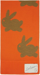 JW Anderson Orange & Brown Bunny Scarf