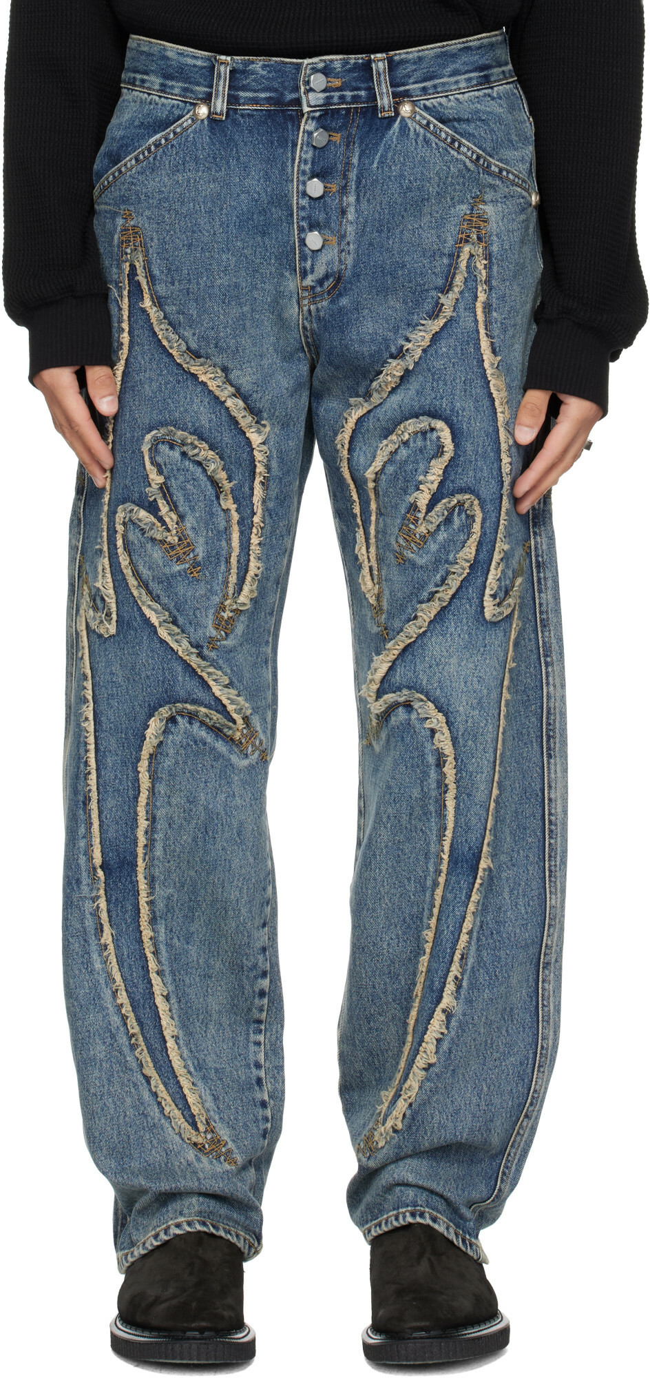 Thug Club Blue Reverse Applique Denim Jeans