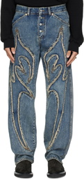 Thug Club Blue Reverse Applique Denim Jeans