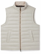 Canali - Quilted Wool and Silk-Blend Twill Down Gilet - Neutrals