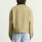 Cole Buxton Men's Leather Collar Cottom Overshirt in Sand
