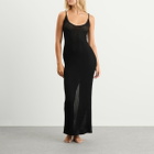 SKIMS Women's Sheer Knit Midi Dress in Onyx