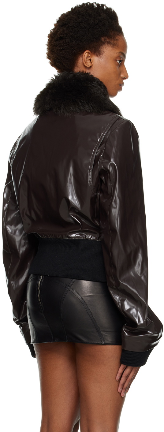 Maximilian Davis Brown Elijah Shearling Bomber Jacket