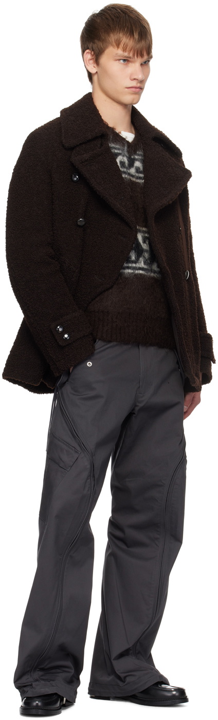 NVRFRGT Brown Double-Breasted Jacket