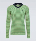 Wales Bonner Sonic striped cotton-blend polo shirt