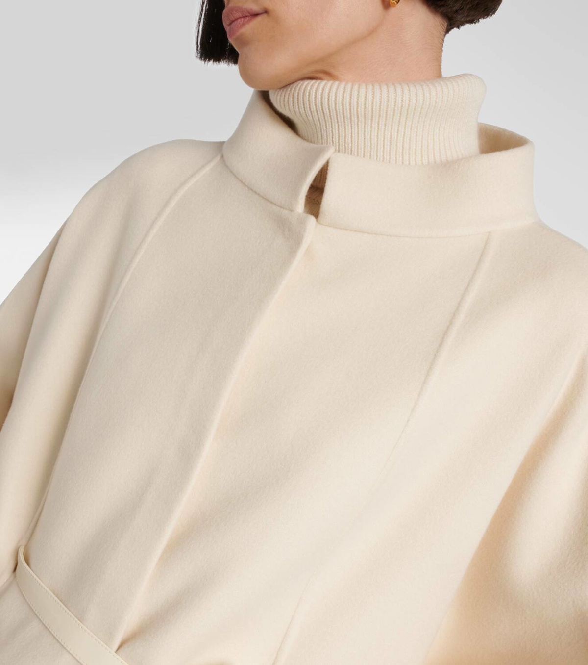 Loro Piana Salzburg leather-trimmed cashmere cape