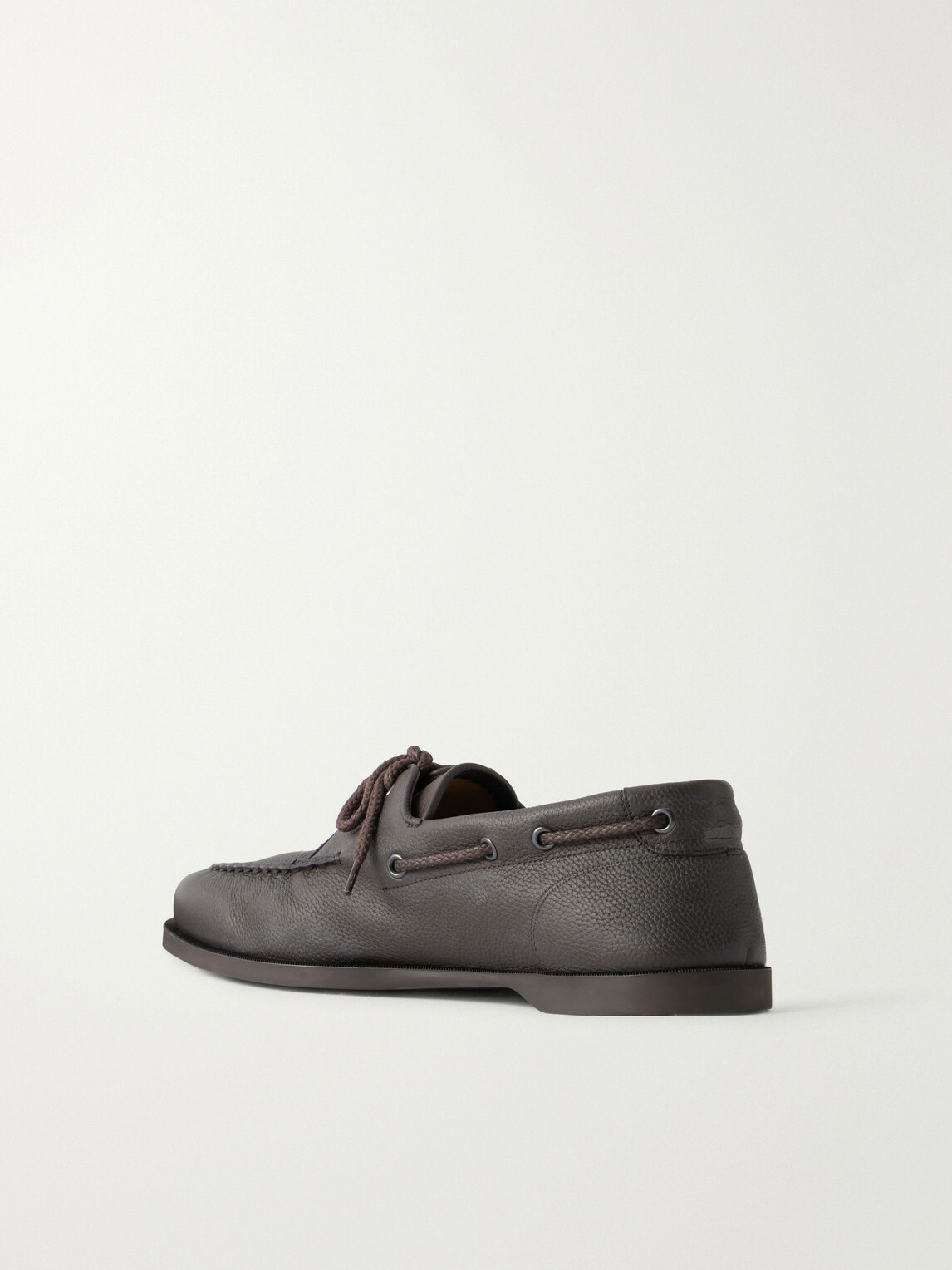 John Lobb - Foil Full-Grain Leather Boat Shoes - Brown
