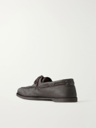 John Lobb - Foil Full-Grain Leather Boat Shoes - Brown