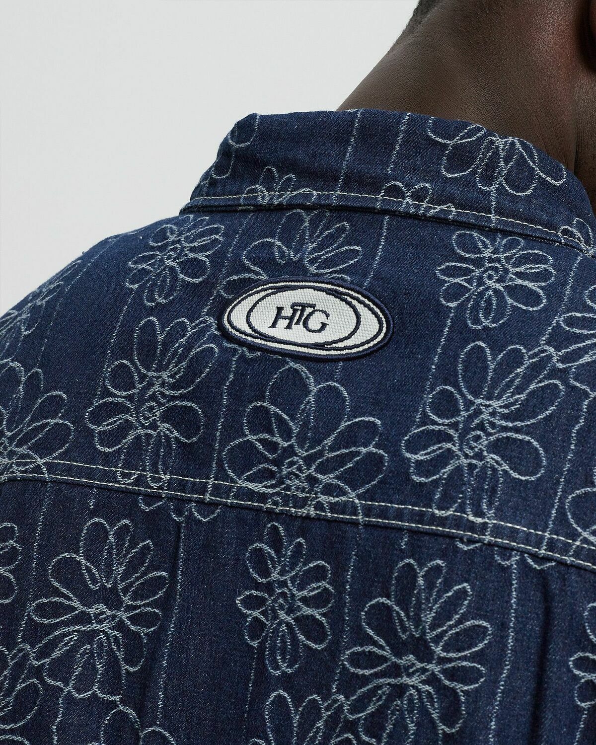 Honor The Gift FLOWER JACQUARD JACKET Blue Mens Denim Jacket