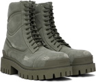 Balenciaga Khaki Combat Strike Boots