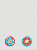 Mismatched Flower Stud Earrings in Red