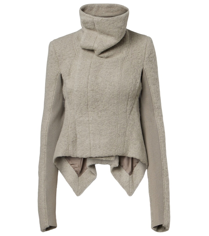 Photo: Rick Owens Asymmetric alpaca and wool-blend jacket