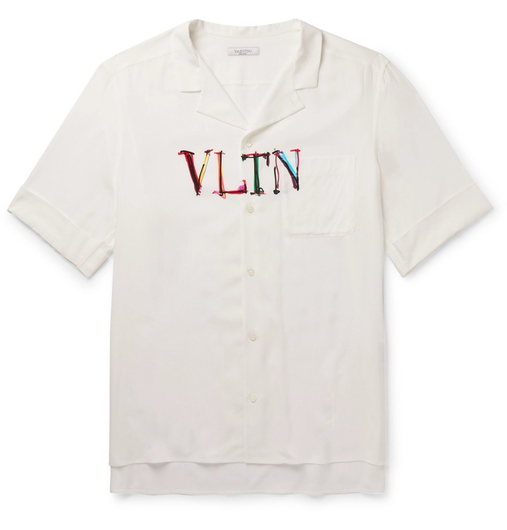 Photo: VALENTINO - Camp-Collar Printed Woven Shirt - White