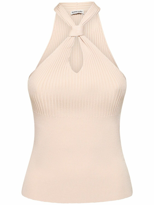 Photo: SIMKHAI - Andrea Tech Halter Knot Top