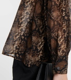 Nili Lotan Carina snake-effect printed silk blouse