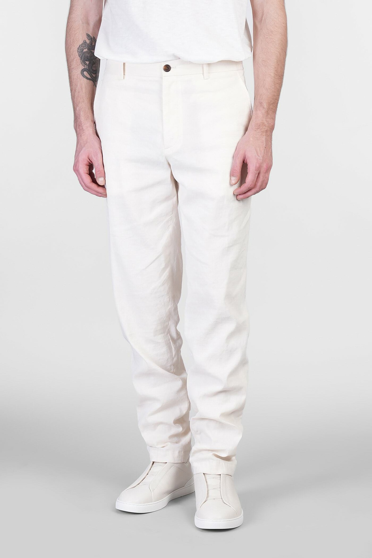 Theory Pants In Beige Linen