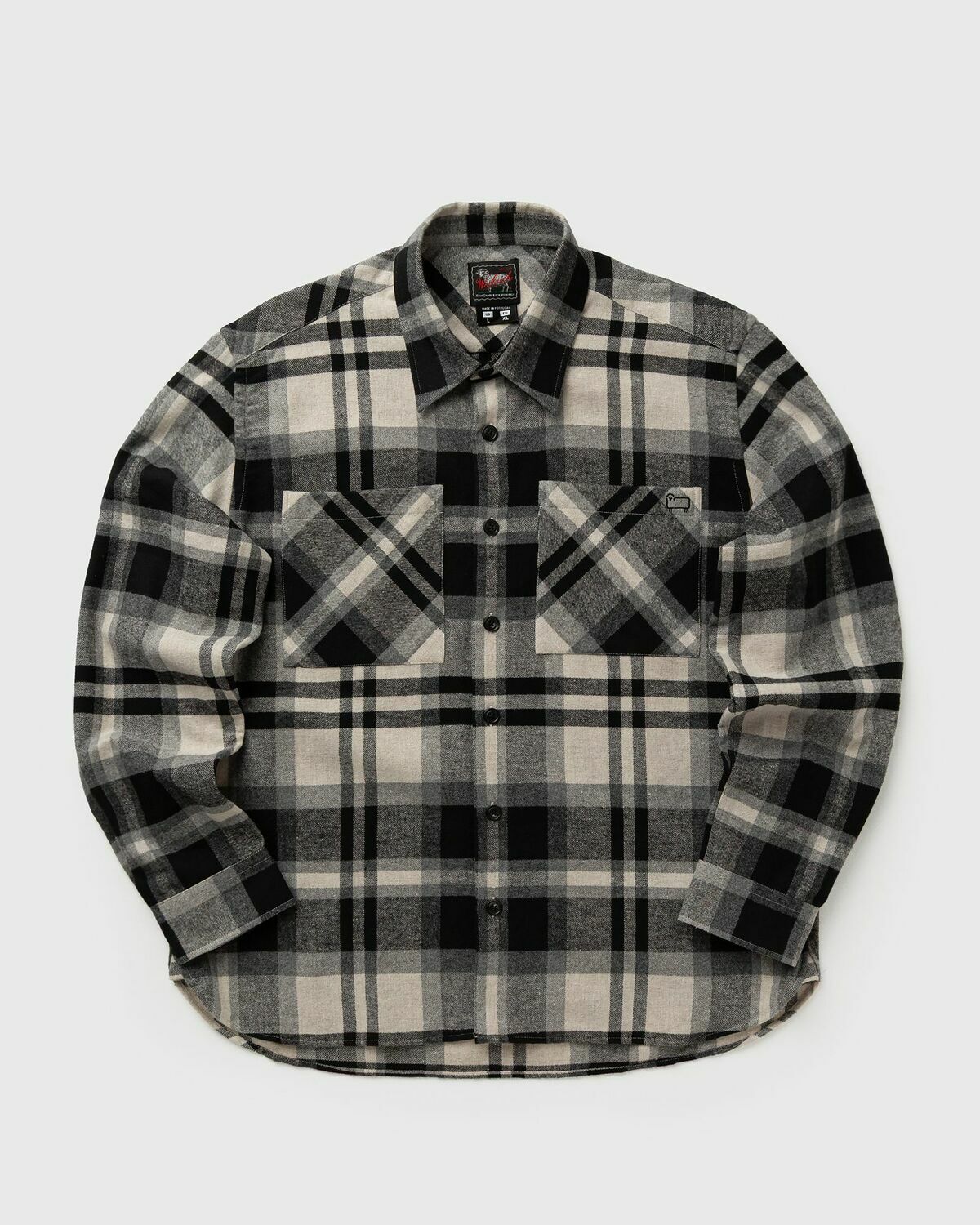 WOOLRICH BLACK LABEL - FLANNEL PLAID 2PKT SHIRT Black Mens Overshirt