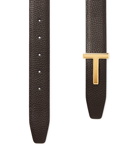 TOM FORD - 3cm Black and Brown Reversible Full-Grain Leather Belt - Black