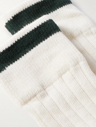 Hemen Biarritz - Striped Logo-Intarsia Ribbed Organic Cotton-Blend Socks