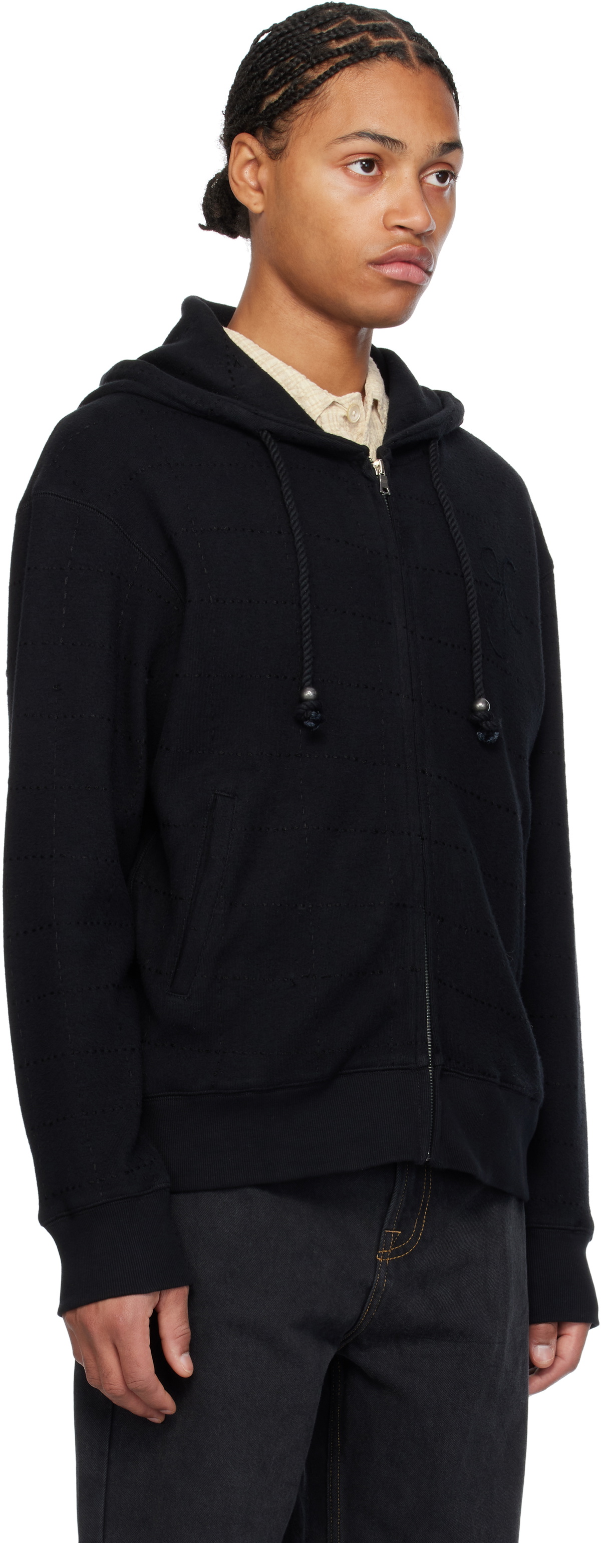 Glass Cypress Black Zip Up Hoodie
