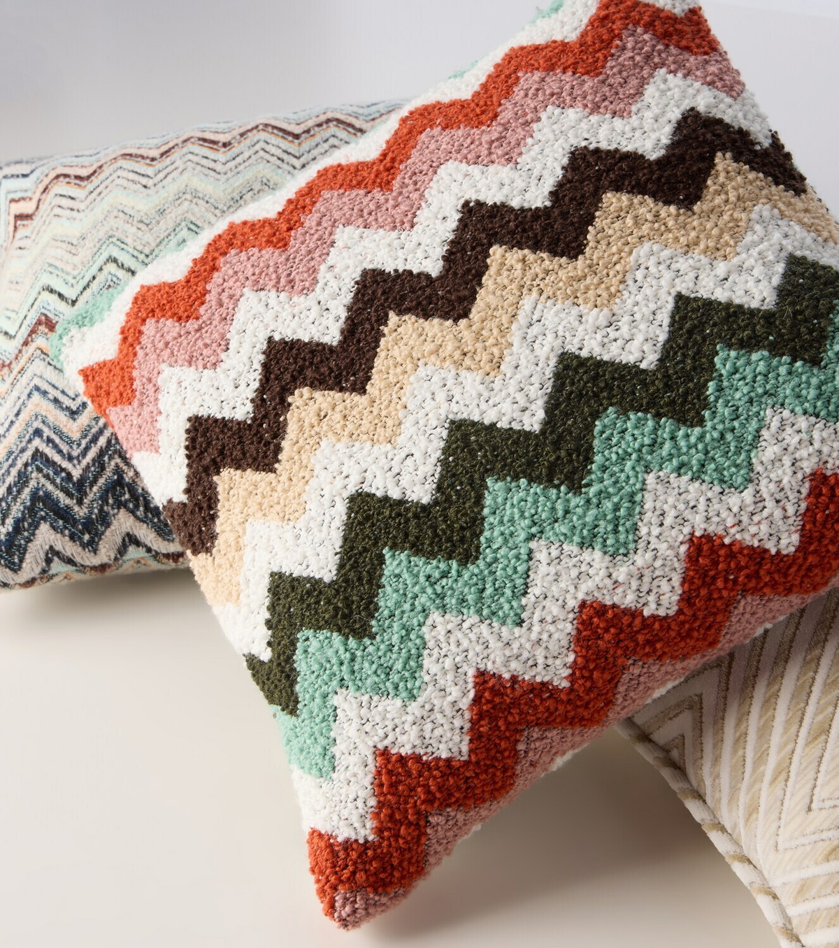 Missoni Riccio Zigzag cotton bouclé cushion