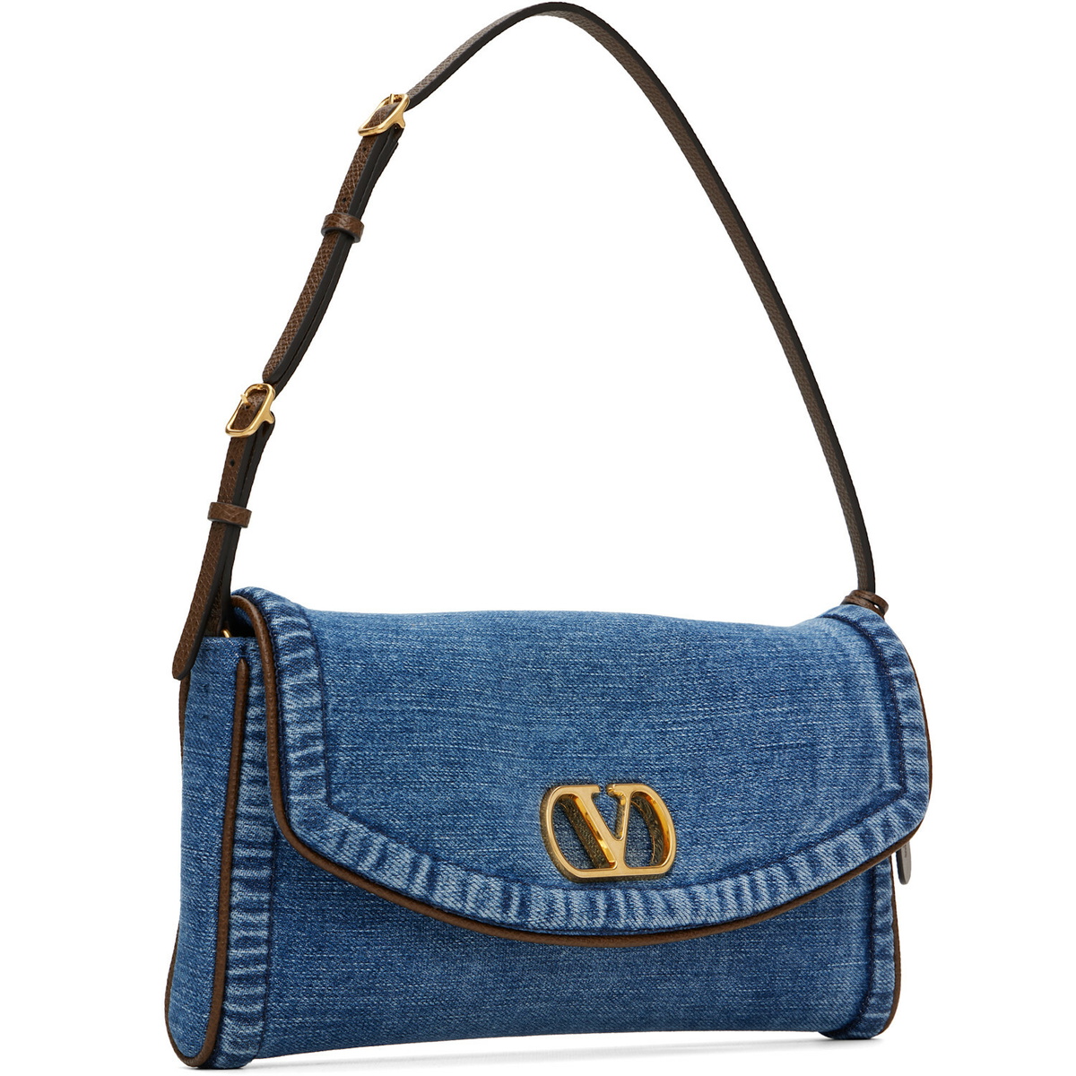 Valentino Garavani Blue Devain Small Denim Shoulder Bag