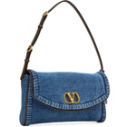 Valentino Garavani Blue Devain Small Denim Shoulder Bag