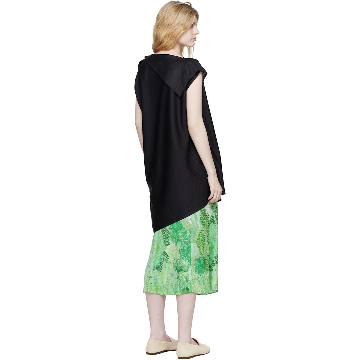 PLEATS PLEASE ISSEY MIYAKE Black A-POC Sea Glass Top