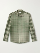 NN07 - Deon 5465 Checked Organic Cotton-Flannel Shirt - Green