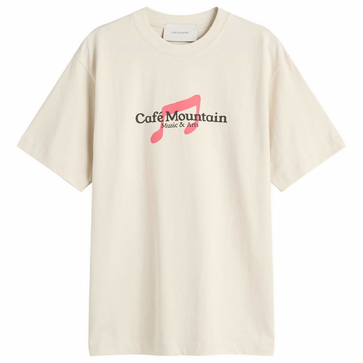 Café Mountain Men's Note T-Shirt in Vintage Ivory And Lupin