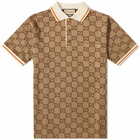 Gucci Men's GG Polo Shirt in Beige